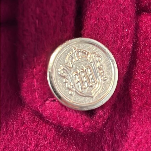 Vintage Forrani Red Double Breasted 100% Wool Long Coat Size 7/8 Petite‎ - Picture 4 of 16